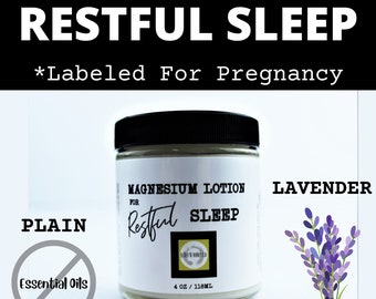 Organic Magnesium Lotion For Pregnancy. Magnesium Sleep Cream, Magnesium Chloride, Dead Sea, Elder N Honey Magnesium Gift Topical Minerals