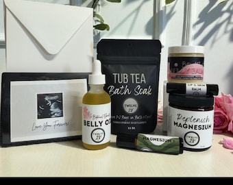 Caja de regalo de autocuidado natural para el embarazo para futuras mamás / Regalo para esposa, amiga, hija o hermana embarazada / Productos orgánicos