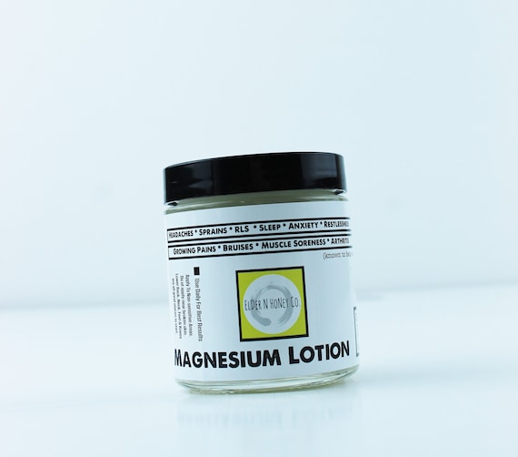 Organic Magnesium Lotion Sore Muscles Growing Pains RLS