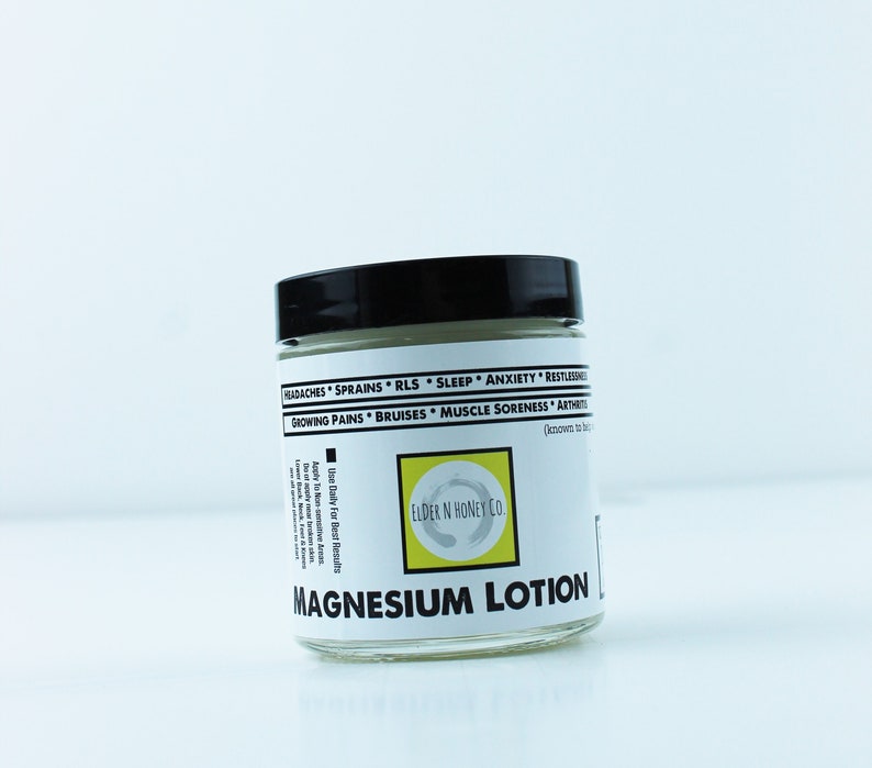 Organic Magnesium Lotion Sore Muscles Growing Pains RLS Etsy