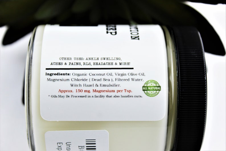 Organic Magnesium Lotion for Sleep Pregnancy Safe Magnesium Etsy