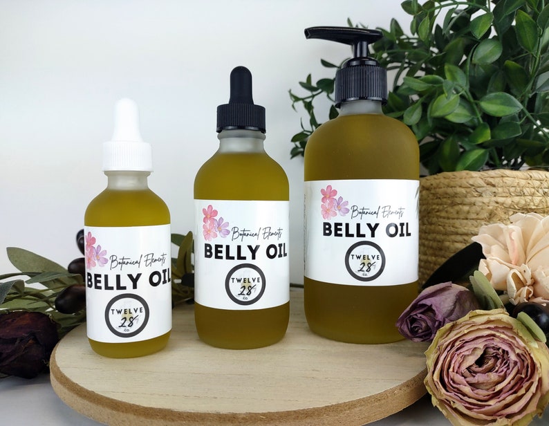 Organic Belly Oil, Pregnancy Mom to be gift, Helps Prevent Stretch Marks, Vegan, Gift for Pregnant Mom to be, Belly Butter Cream Alternative image 1
