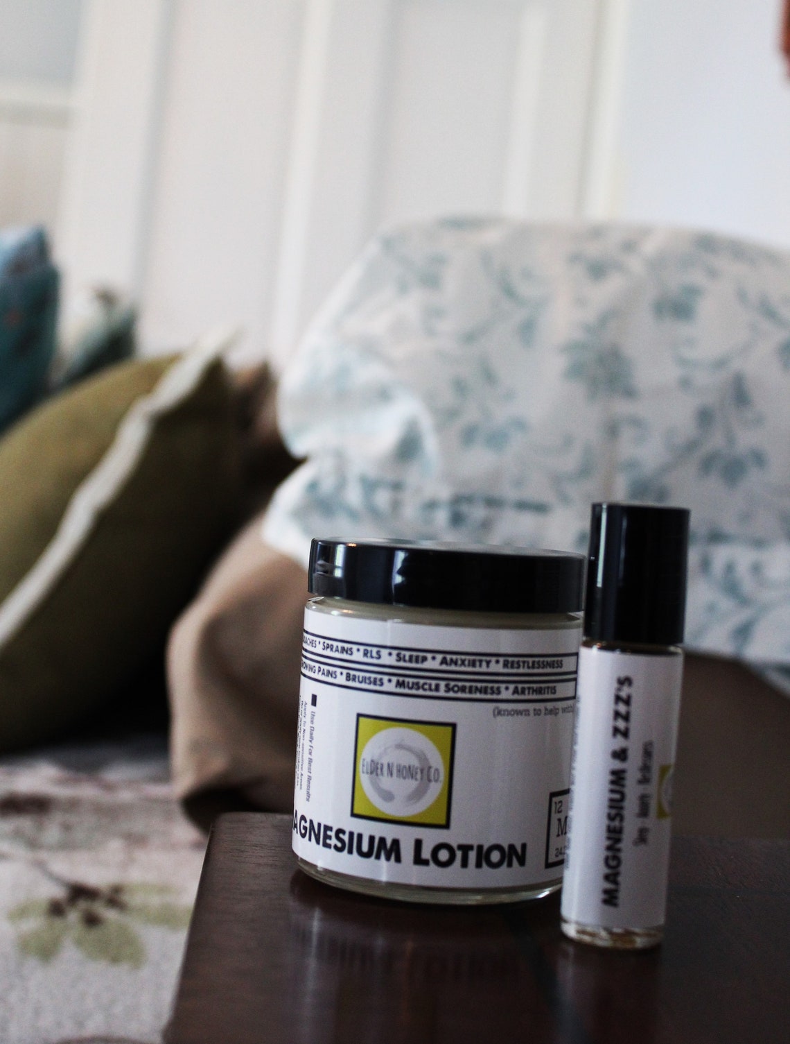 Organic Magnesium Lotion Sore Muscles Growing Pains RLS Etsy