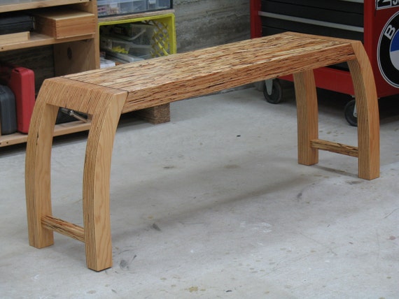 Modern Bench Everyday Wood Bench Plywood Engineered Etsy