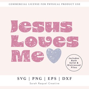 Jesus Loves Me SVG File di taglio - PNG religioso per sublimazione - File di taglio pasquale - Download digitale