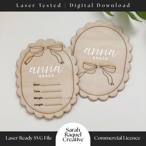 Lief geboortekaartje voor baby | SVG-lasergravure- en scorebestand | Glowforge-lasersnijden