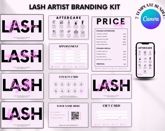 Kit de tarjeta de presentación de Lash Tech: Código QR, fidelización y citas (plantilla digital)