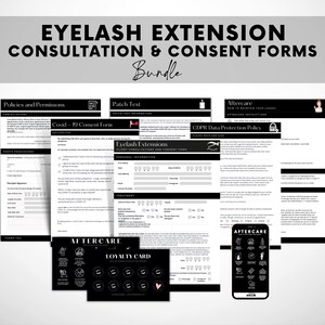 Formulaires d'enregistrement des cils, Formulaire de consentement, enregistrement, carte de suivi, carte de fidélité, Goodnotes, Téléchargement numérique, Modèle modifiable, Canva
