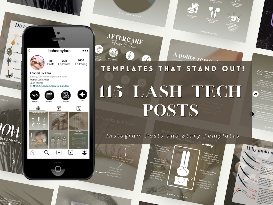 Lash Tech Instagram Post Templates: Lash Artist Social Media (canva) - Etsy