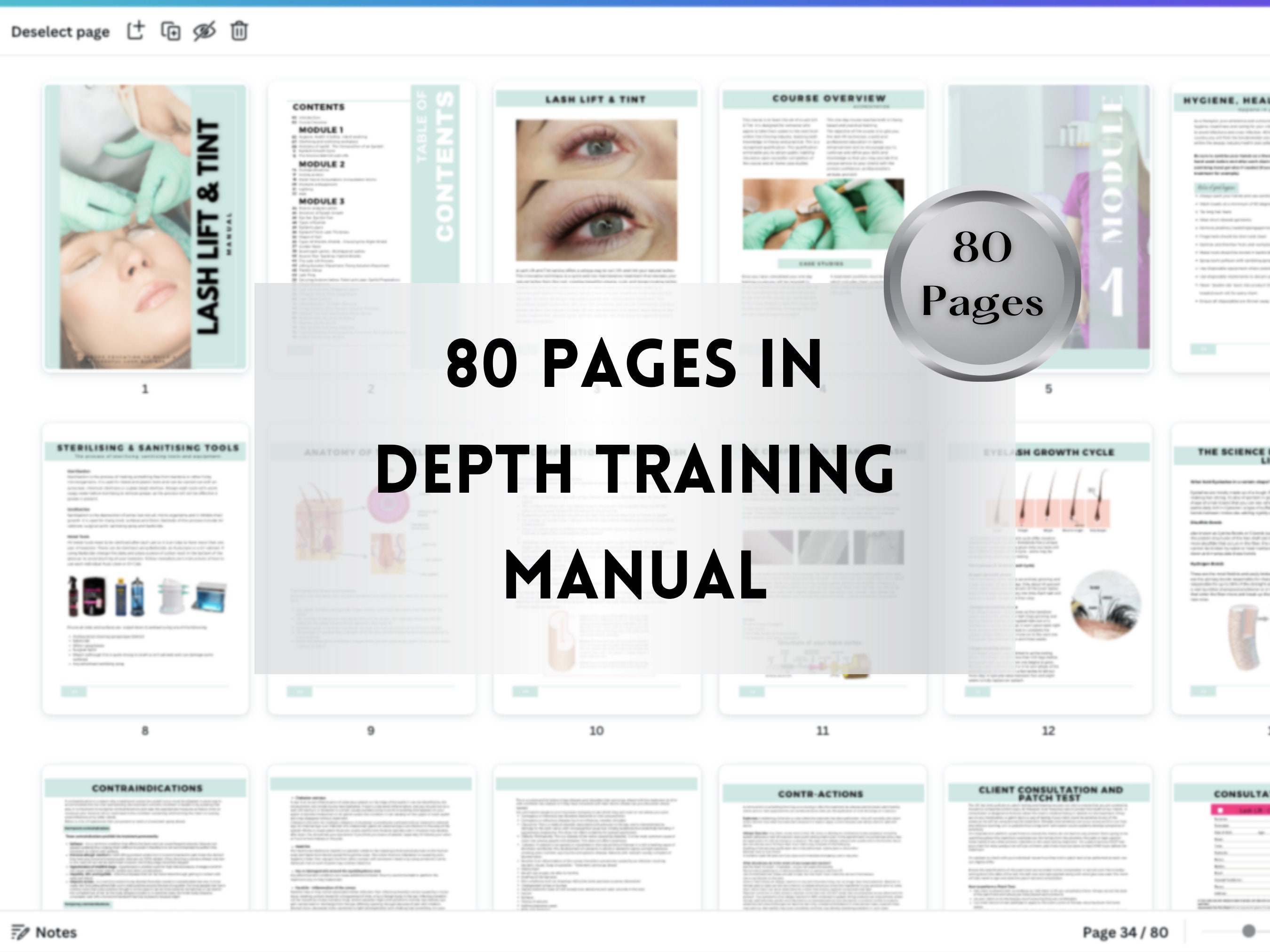 Lash Lift and Tint Training Manual | Editable Lash Course Ebook (canva ...