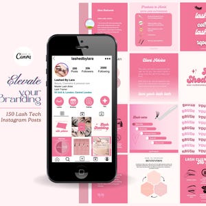 Lash Tech Instagram Post Vorlagen | 150 Wimpernverlängerungs-Clips (Canva)