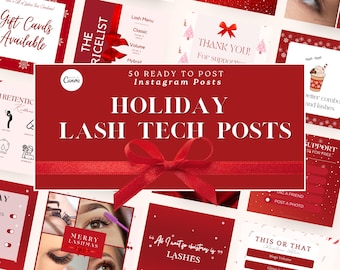 Christmas Lash Tech Instagram Templates, Lash Quotes (Canva)