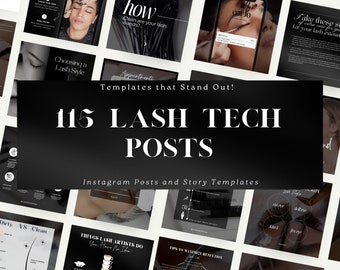 Lash Tech Instagram Post Templates, Lash Extension Content (Canva)