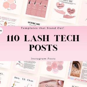 110 Lash Tech Instagram-sjabloon | Lash Tech-post | Lash Tech Instagram-bericht | Sjablonen voor wimperextensies | Lash Technicus Social Media Post