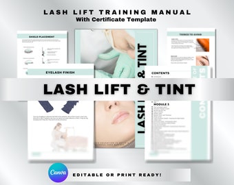 Lash Lift and Tint Training Manual | Editable Lash Course Ebook (Canva)