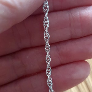 Sterling Silver rope chain 2mm available in sizes 14ins to 50ins