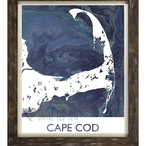 Cape Cod Print, Cape Cod Map, Provincetown, Wellfleet, Chatham, Barnstable, Falmouth, Truro, Yarmouth, Hyannisport, Nautical, Home Decor
