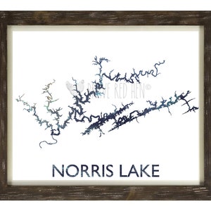 Norris Lake Print, Norris Lake Map, Rocky Top, Maynardville, Clinch River, Cove Creek, Norris Dam, Tennessee, Nautical, Home Decor, Lake