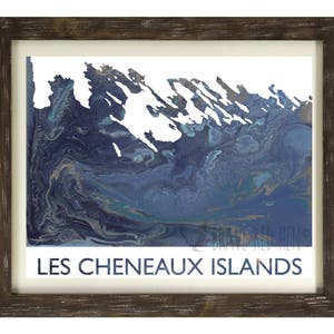 Les Cheneaux Art Print, Les Cheneaux Islands Map, Lake Huron, Lake Map, Cedarville, Hessel, Michigan, Nautical, Home Decor