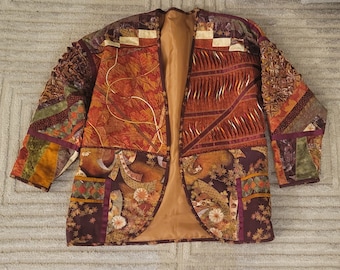 Circa 1990s Vintage Quilted Blazer Jacket