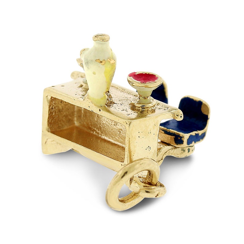 Vintage Beer Chairs Mugs /& Bar Table Charm In Solid 14k Yellow Gold