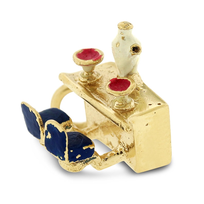 Vintage Beer Chairs Mugs /& Bar Table Charm In Solid 14k Yellow Gold