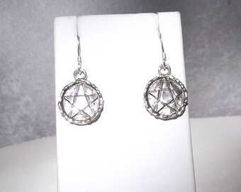 Tarot Earrings Pentacles in sterling silver FREE SHIPPING