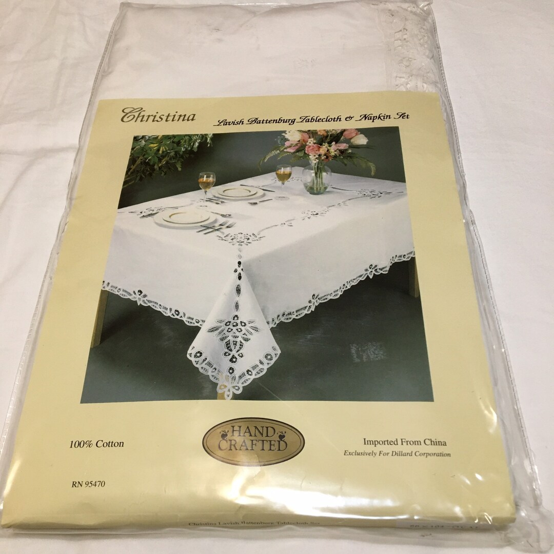 Vintage Dillards's Lavish Battenburg Tablecloth and Napkin Etsy