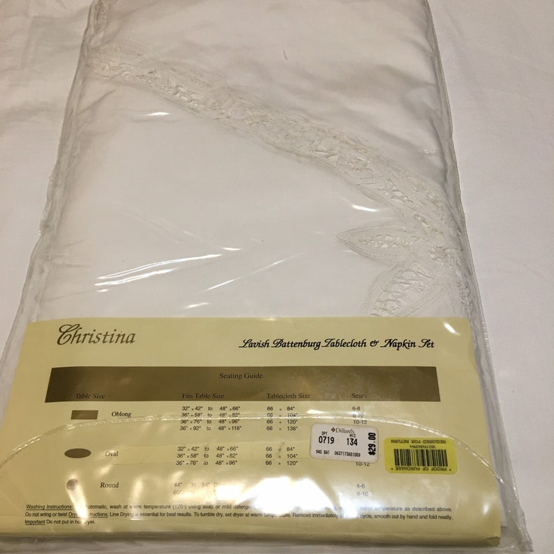 Vintage Dillards's Lavish Battenburg Tablecloth and Napkin Etsy