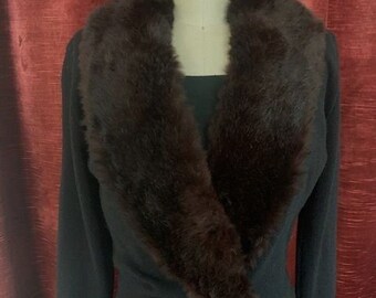 sweater with fur collar and cuffs