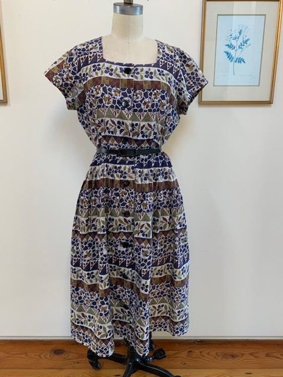 1950's Batik Dress Size L