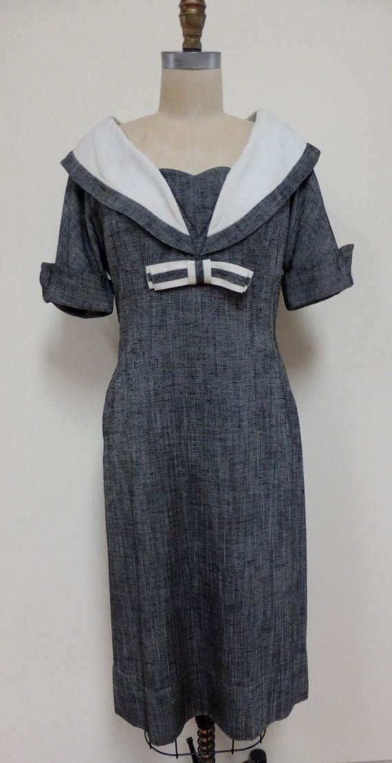 Vintage Dress w/Shawl Collar