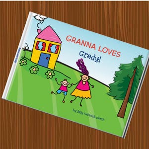 Grandparents book, Book for grandchildren, personalize book, personalize names. woman with boy