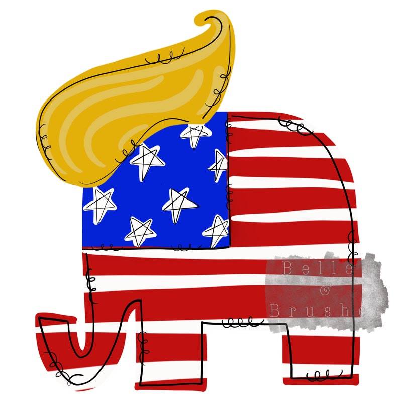 Trump elephant PNG Trump 2020 digital art Trump elephant | Etsy