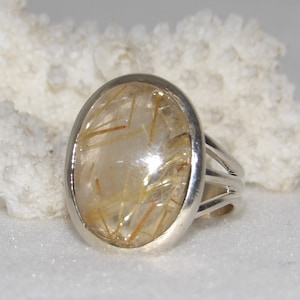 Sterling Silver Rutilated Quartz ring, Quartz Ring, Mothers Day, Gift For Her, Rutilated Quartz,