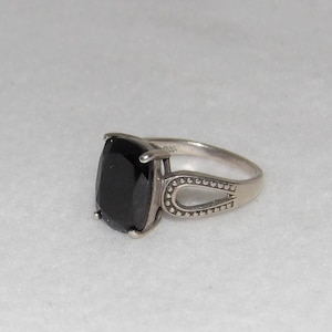 Sterling silver Black Onyx Gemstone Ring, Gothic, boho, gift for her, black gemstone, prom, mothers day ring