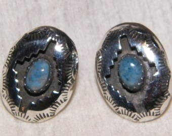 Sterling Silver Lapis Earrings, vintage southwestern style earrings, blue lapis earrings, Lapis Lazuli Earrings, Southwestern Earrings,