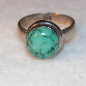 Sterling Silver Turquoise Ring, Southwestern Turquoise ring, Old Sterling Turquoise ring,