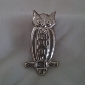 Sterling Silver Owl Brooch, Owl Brooch, Sterling Silver Owl Pin, Owl Pin, Bird Brooch
