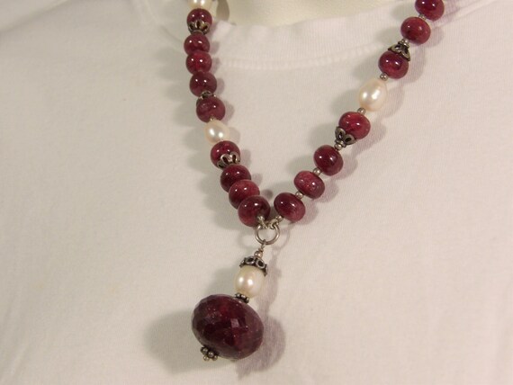 Sterling Silver Genuine Ruby Necklace, 925 Ruby A… - image 6