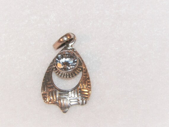 Unique Sterling Silver Pendant With Clear Stone, - image 3