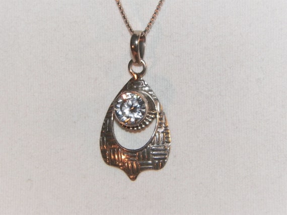 Unique Sterling Silver Pendant With Clear Stone, - image 10