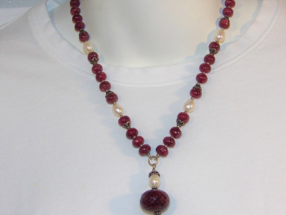 Sterling Silver Genuine Ruby Necklace, 925 Ruby A… - image 3