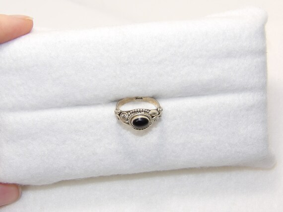 Sterling Silver Black Onyx Ring, Solid 925 Real B… - image 5