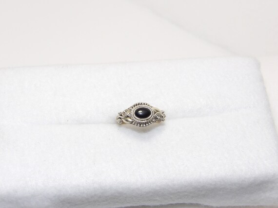 Sterling Silver Black Onyx Ring, Solid 925 Real B… - image 4