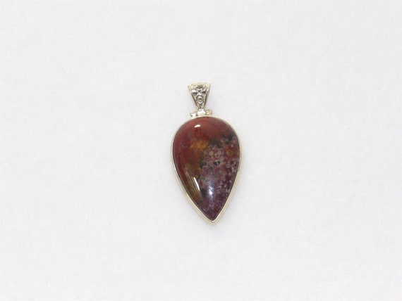 Sterling silver Jasper Pendant, Poppy Jasper Pendant, Gift for Her, Mothers Day Gift, gypsy pendant, red gemstone pendant, brecciated jasper