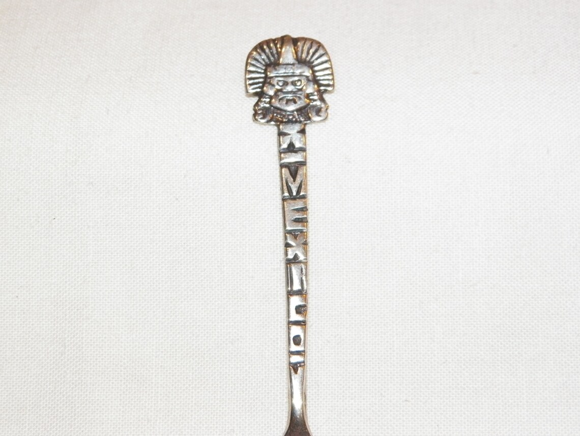 Old Sterling Silver Mexico Silverware Tribal Mexican Mask Etsy