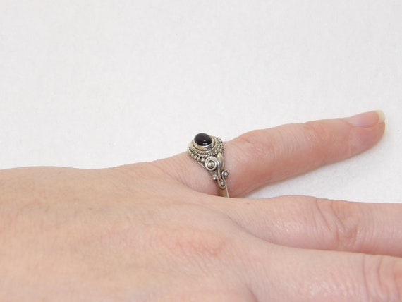 Sterling Silver Black Onyx Ring, Solid 925 Real B… - image 8