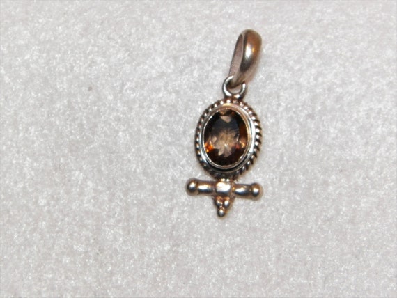 Sterling Silver Smokey Topaz Pendant, Smokey topaz Pendant, Sterling Smokey Quartz Pendant