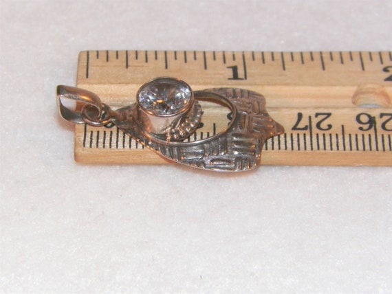 Unique Sterling Silver Pendant With Clear Stone, - image 5